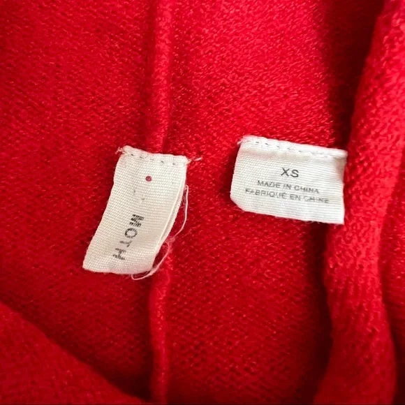 ANTHROPOLOGIE MOTH Red Mock Neck Sweater size XS Oversized - Picture 6 of 7
